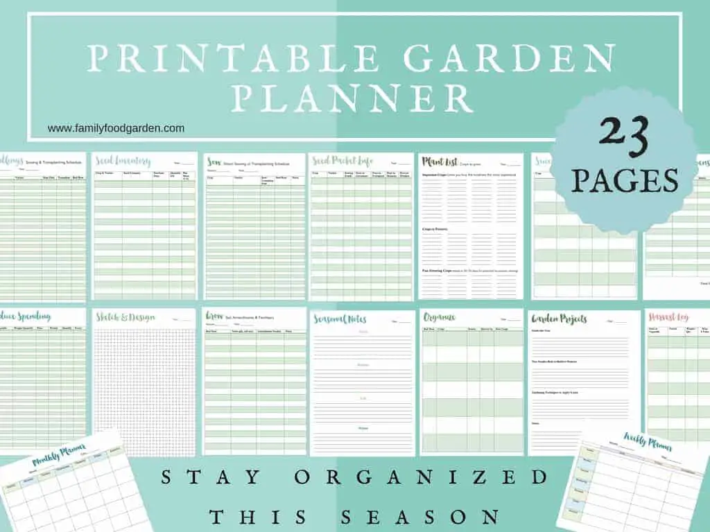 free garden planner printables